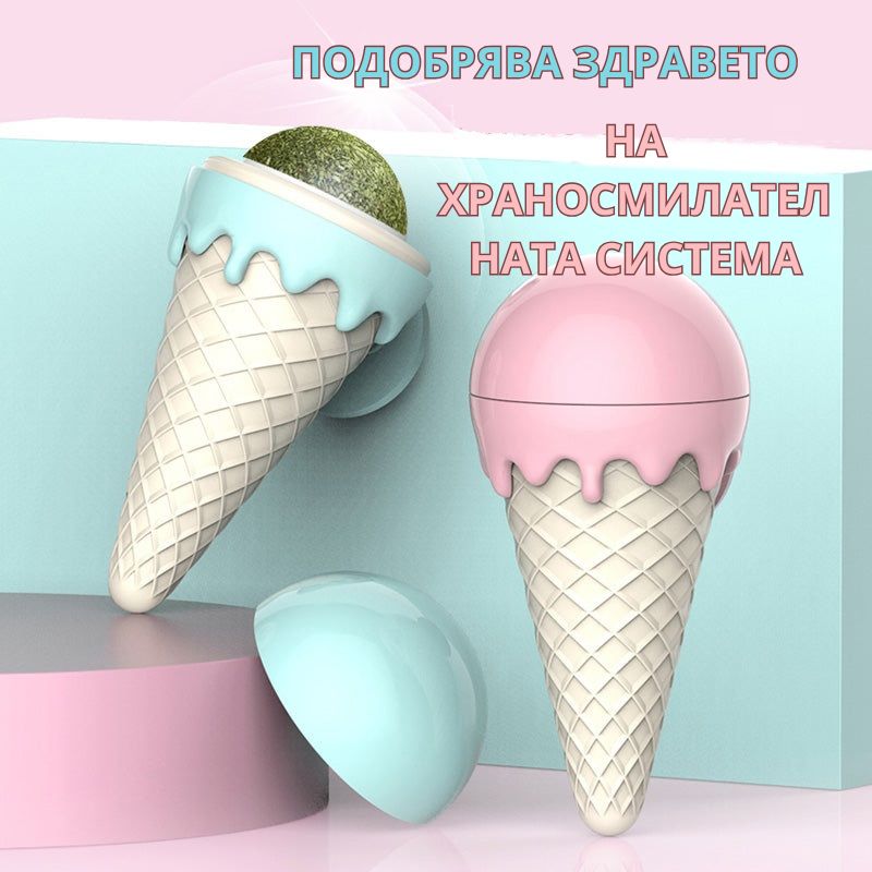 Интерактивна въртяща се играчка с котешка мента